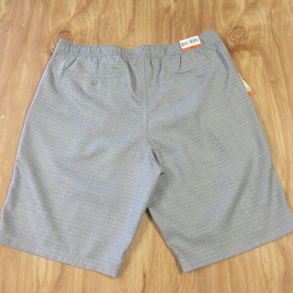 HANG TEN Drop In 20" Elastic-Waist Walkshorts Mens Size XXL 42-44 Grey Plaid NWT - Picture 6 of 12